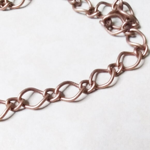 Russet & Brown Agate Beaded Pendant + Copper Chain! Rustic & Rugged Necklace - Picture 6 of 6